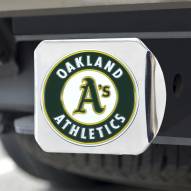 Oakland Athletics Chrome Color Hitch Cover