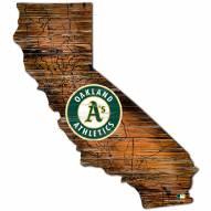Oakland Athletics Distressed State with Logo Sign