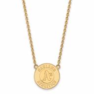 Oakland Athletics Sterling Silver Gold Plated Large Pendant Necklace