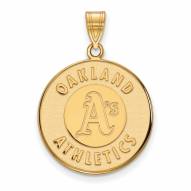 Oakland Athletics MLB Sterling Silver Gold Plated Large Pendant