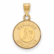 Oakland Athletics MLB Sterling Silver Gold Plated Small Pendant