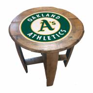 Oakland Athletics Oak Barrel Table