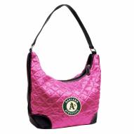 Oakland Athletics Pink MLB Quilted Hobo Handbag