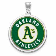 Oakland Athletics Sterling Silver Disc Pendant