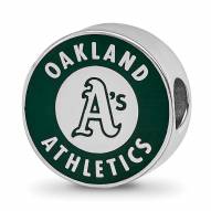 Oakland Athletics Sterling Silver Enameled Bead