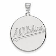 Oakland Athletics Sterling Silver Extra Large Disc Pendant