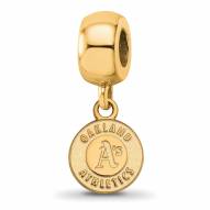 Oakland Athletics Sterling Silver Gold Plated Extra Small Dangle Bead