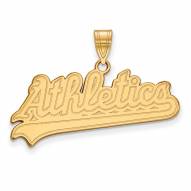 Oakland Athletics Sterling Silver Gold Plated Large Pendant