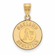 Oakland Athletics Sterling Silver Gold Plated Medium Pendant