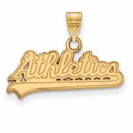 Oakland Athletics Sterling Silver Gold Plated Small Pendant