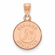 Oakland Athletics Sterling Silver Rose Gold Plated Small Pendant
