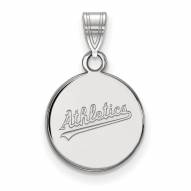 Oakland Athletics Sterling Silver Small Disc Pendant