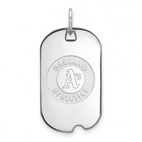 Oakland Athletics Sterling Silver Small Dog Tag