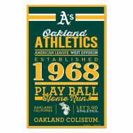Oakland Athletics Established Wood Sign