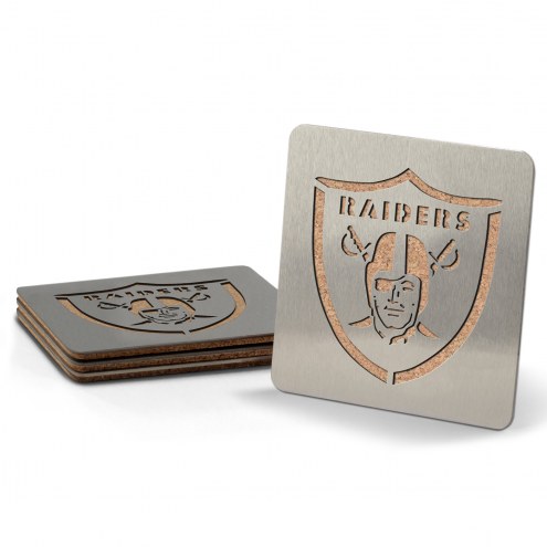 Las Vegas Raiders Boasters Stainless Steel Coasters - Set of 4