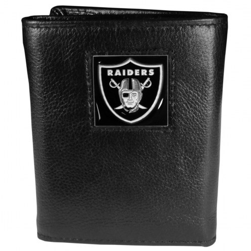 Las Vegas Raiders Deluxe Leather Tri-fold Wallet in Gift Box
