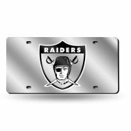 Las Vegas Raiders Retro Silver Laser License Plate