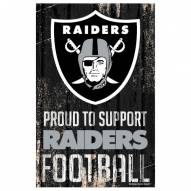 Las Vegas Raiders Proud to Support Wood Sign