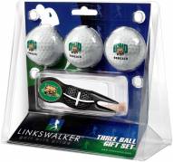 Ohio Bobcats Black Crosshair Divot Tool & 3 Golf Ball Gift Pack