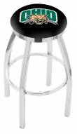 Ohio Bobcats Chrome Swivel Bar Stool with Accent Ring