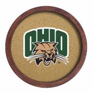 Ohio Bobcats "Faux" Barrel Framed Cork Board