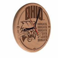 Ohio Bobcats Laser Engraved Wood Clock