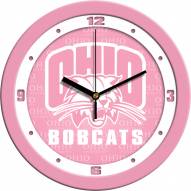 Ohio Bobcats Pink Wall Clock