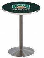Ohio Bobcats Stainless Steel Bar Table with Round Base