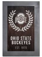 Ohio State Buckeyes 11" x 19" Laurel Wreath Framed Sign