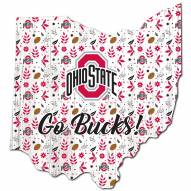Ohio State Buckeyes 12" Floral State Sign