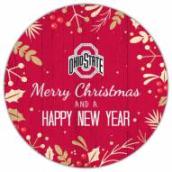 Ohio State Buckeyes 12" Merry Christmas & Happy New Year Sign
