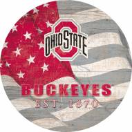 Ohio State Buckeyes 12" Team Color Flag Circle Sign