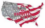 Ohio State Buckeyes 15" USA Flag Cutout Sign