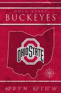 Ohio State Buckeyes 17" x 26" Coordinates Sign