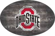 Ohio State Buckeyes 46" Distressed Wood Oval Sign