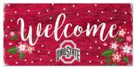 Ohio State Buckeyes 6" x 12" Floral Welcome Sign