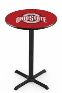 Ohio State Buckeyes Black Wrinkle Bar Table with Cross Base