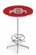 Ohio State Buckeyes Chrome Bar Table with Foot Ring