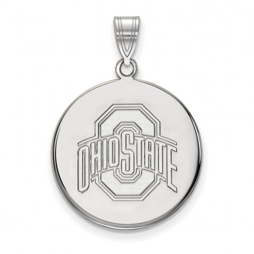 Ohio State Buckeyes Sterling Silver Large Disc Pendant