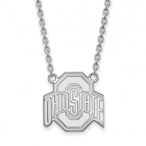 Ohio State Buckeyes Sterling Silver Large Pendant Necklace
