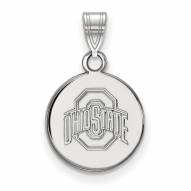 Ohio State Buckeyes Sterling Silver Small Disc Pendant