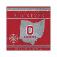 Ohio State Buckeyes Coordinates 10" x 10" Sign