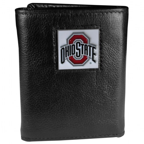 Ohio State Buckeyes Deluxe Leather Tri-fold Wallet in Gift Box