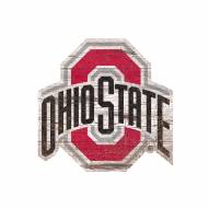 Ohio State Buckeyes Distressed Logo Cutout Sign