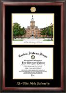 Ohio State Buckeyes Gold Embossed Diploma Frame with Campus Images Lithograph