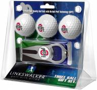 Ohio State Buckeyes Golf Ball Gift Pack with Hat Trick Divot Tool