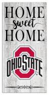 Ohio State Buckeyes Home Sweet Home Whitewashed 6" x 12" Sign