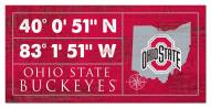 Ohio State Buckeyes Horizontal Coordinate 6" x 12" Sign
