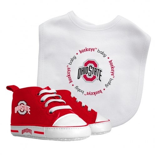 Ohio State Buckeyes Infant Bib & Shoes Gift Set