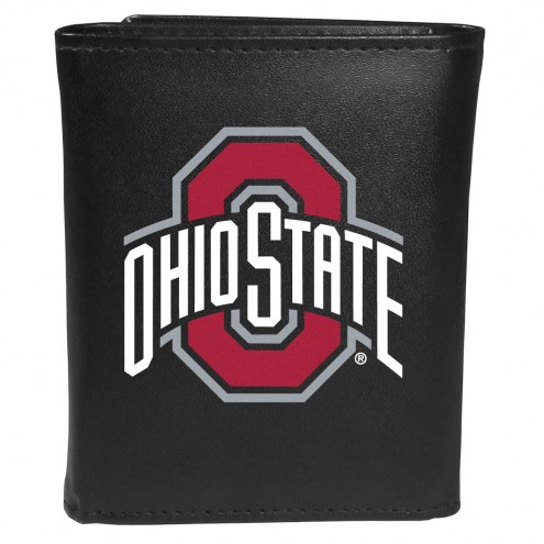 Ohio State Buckeyes Large Logo Leather Tri-fold Wallet